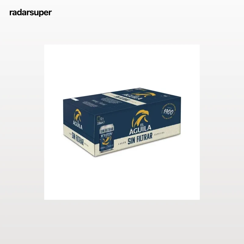Cerveza El Águila sin filtrar pack 12 latas 33 cl.