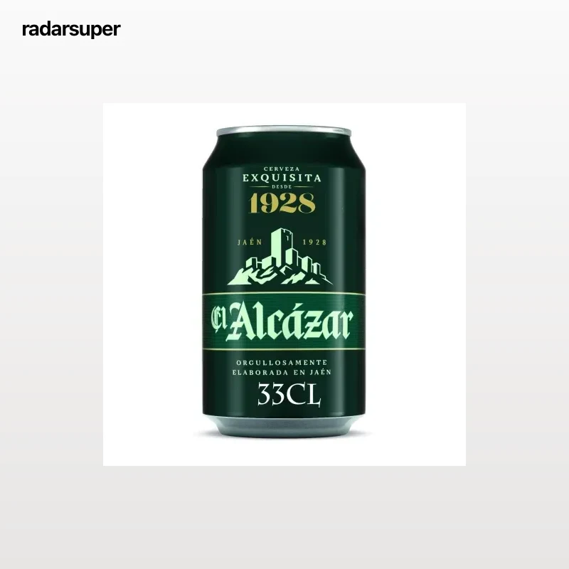 Cerveza El Alcázar lata 33 cl.
