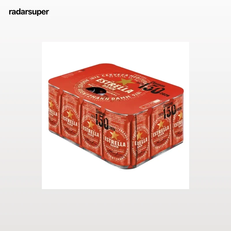 Cerveza Estrella Damm mediterránea pack 12 latas 33 cl.