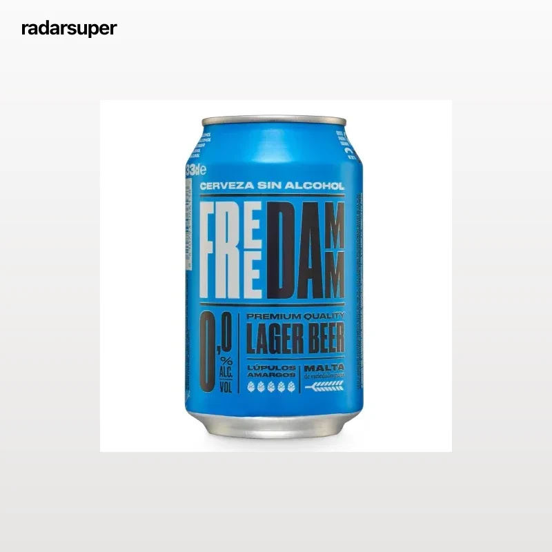 Cerveza Free Damm Lager 0,0 sin alcohol sin gluten lata 33 cl.