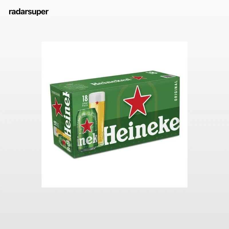 Cerveza Heineken pack 18 latas 33 cl.