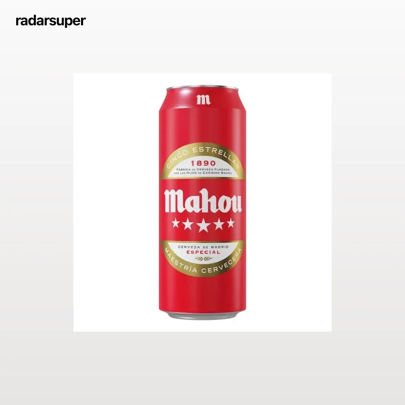 Cerveza Mahou 5 Estrellas especial lata 50 cl.