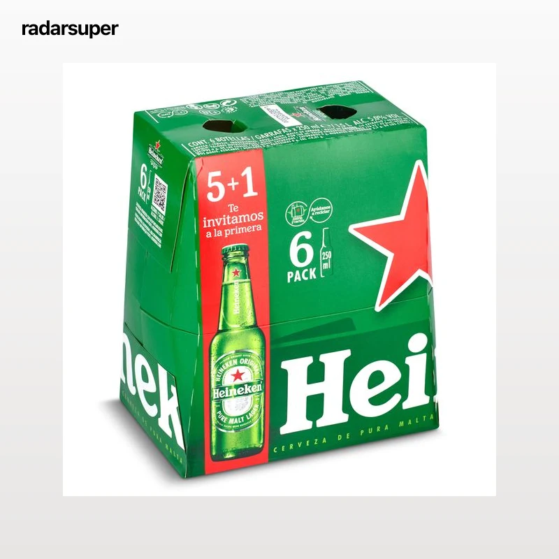Cerveza Heineken pack 5+1 x 25 cl