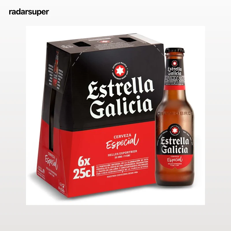 Cerveza Estrella Galicia pack 6 x 25 cl