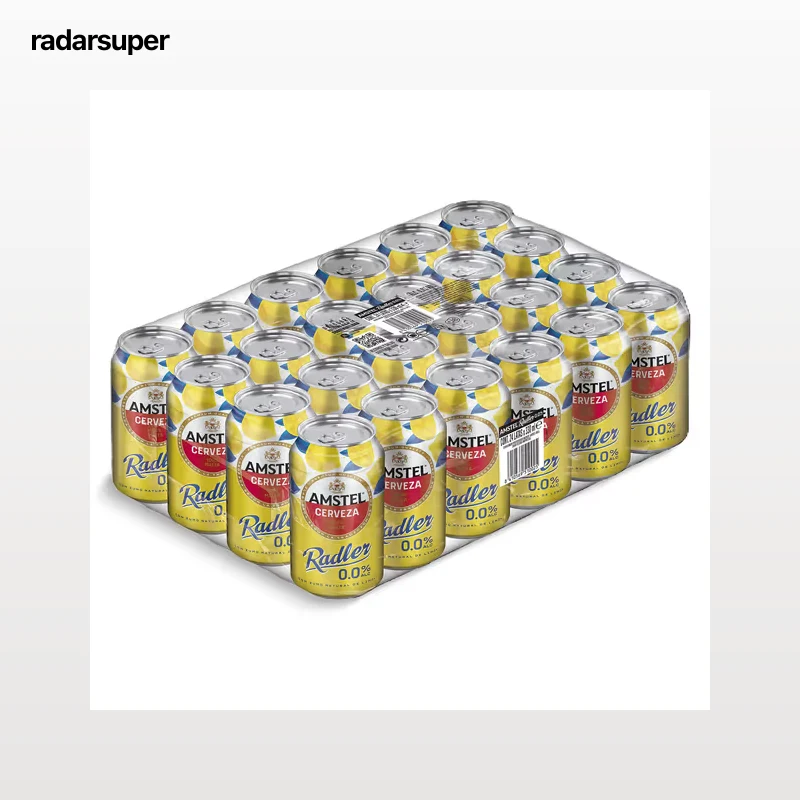 Cerveza radler con limón 0,0% alcohol Amstel pack 24 x 33 cl