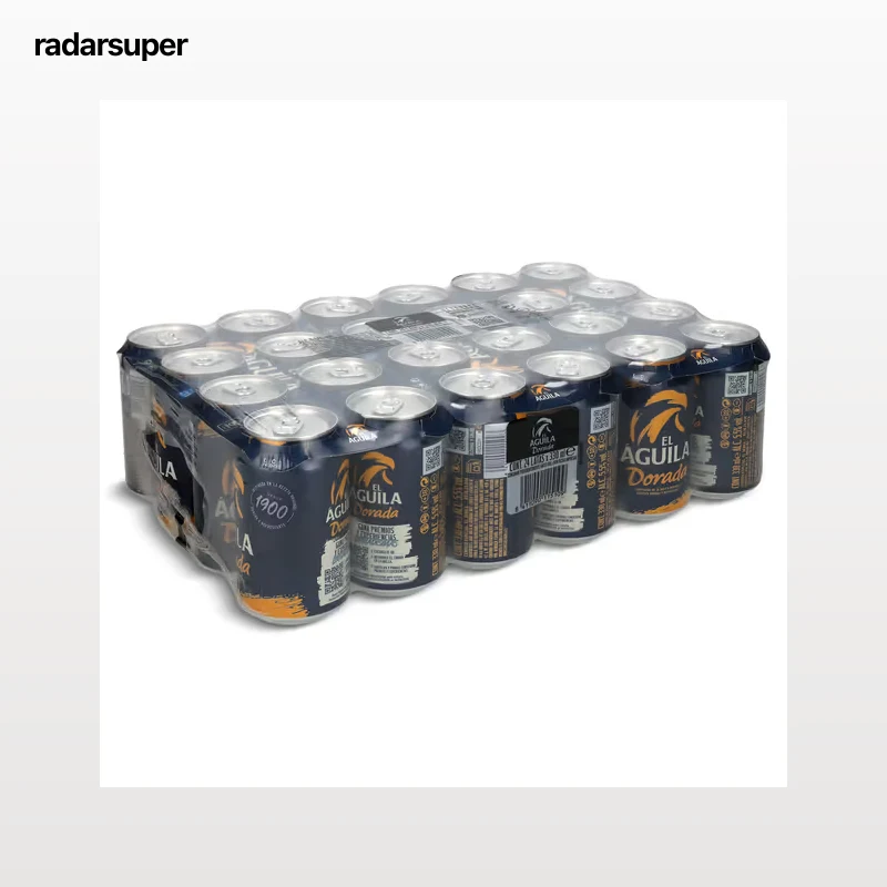 Cerveza rubia dorada El aguila pack 24 x 33 cl