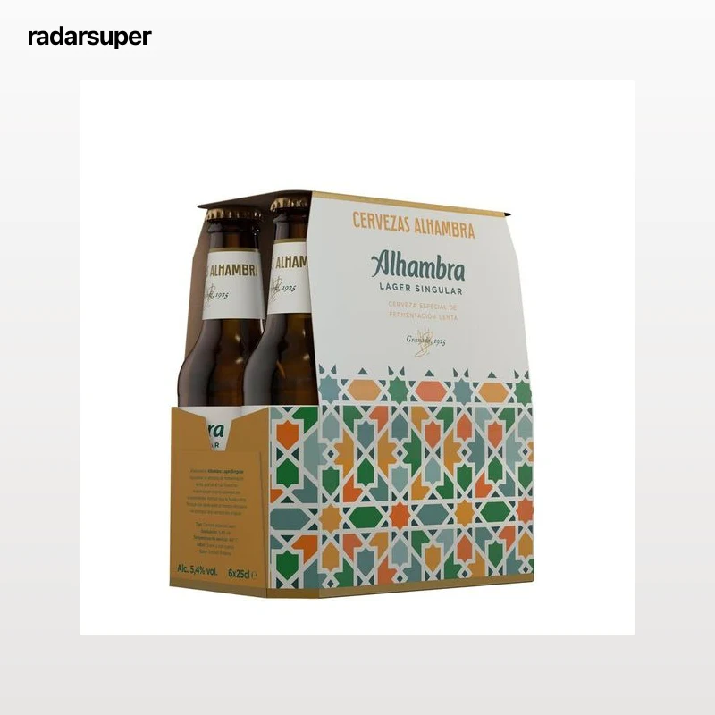 Cerveza rubia especial Alhambra pack 6 botellas 25cl