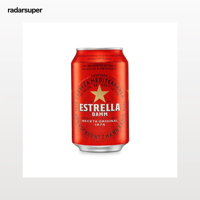 Cerveza rubia especial Estrella Damm lata 33cl