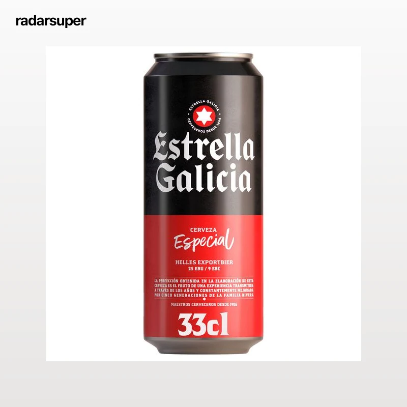 Cerveza rubia especial Estrella Galicia lata 33cl