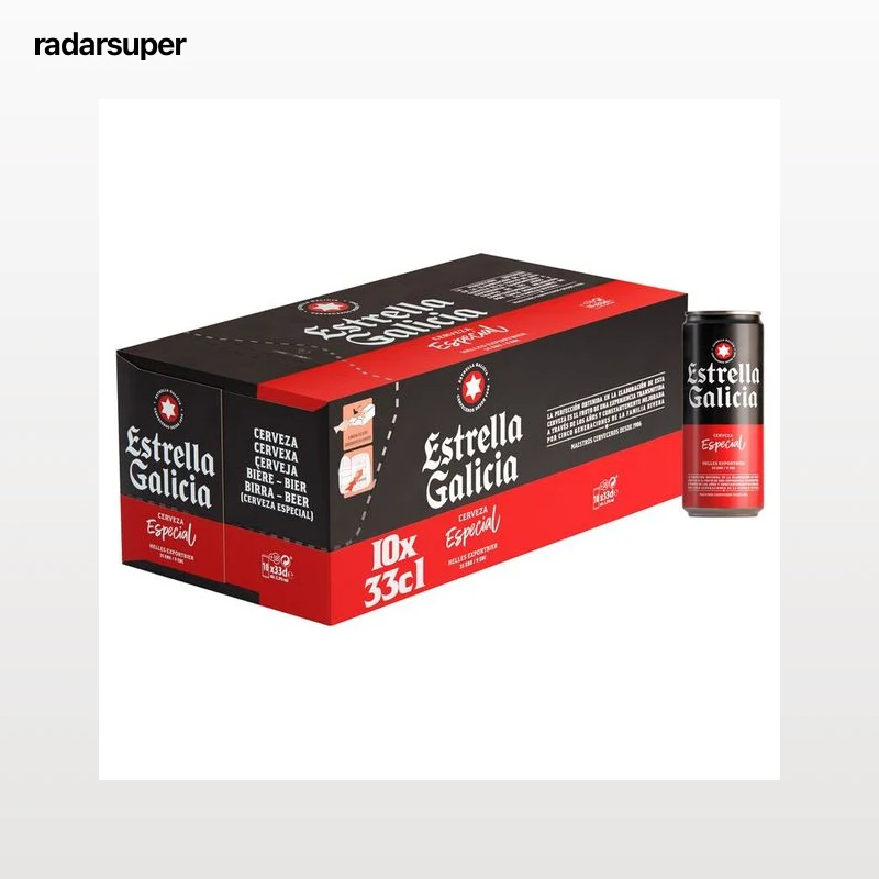 Cerveza rubia especial Estrella Galicia pack 10 latas 33cl