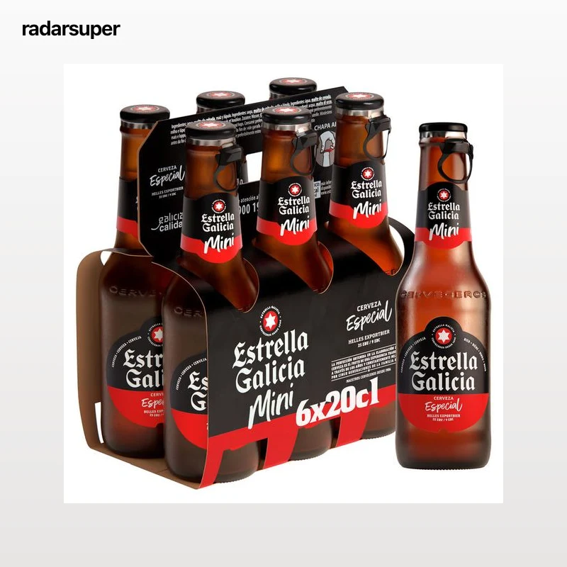 Cerveza rubia especial Estrella Galicia pack 6 botellas 20cl