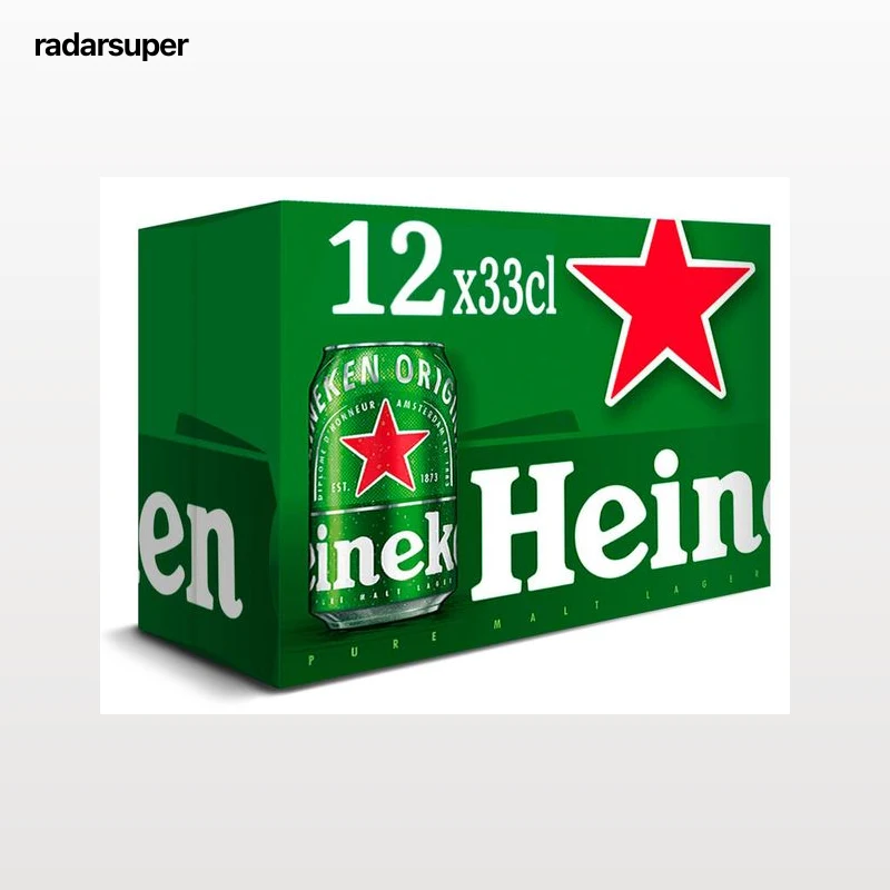 Cerveza rubia especial Heineken pack 12 latas 33cl