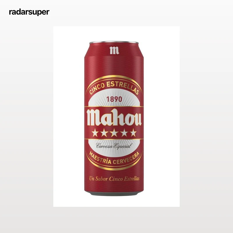 Cerveza rubia especial Mahou 5 Estrellas lata 50cl