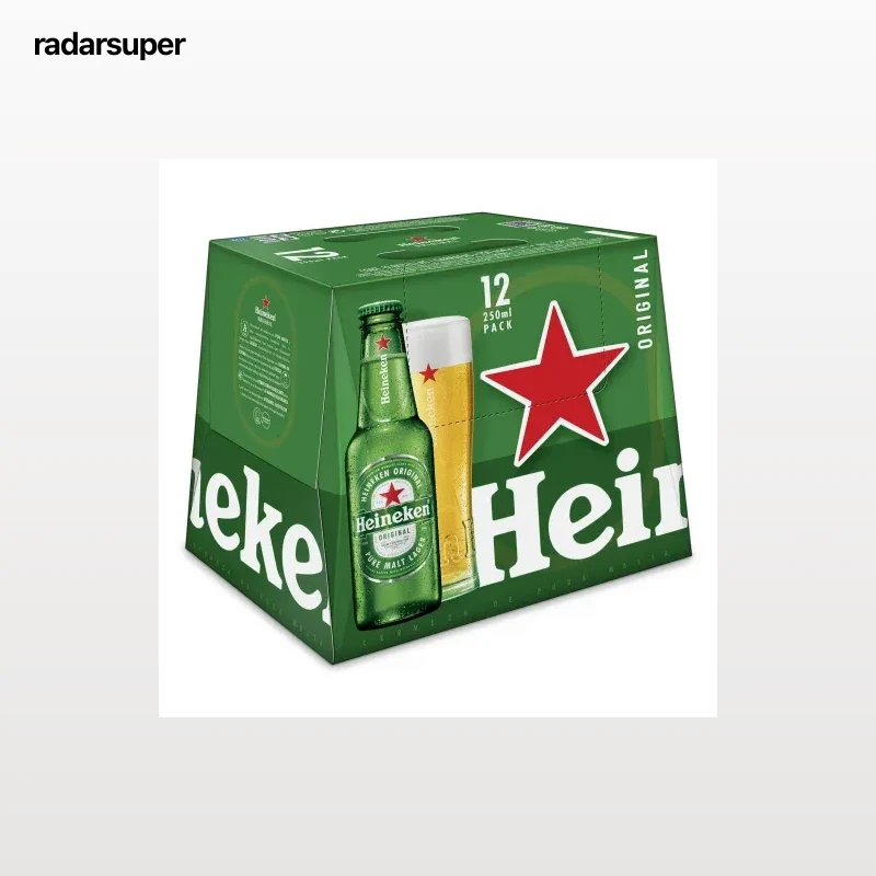 Cerveza rubia Heineken Lager pack 12 botellas 25 cl.