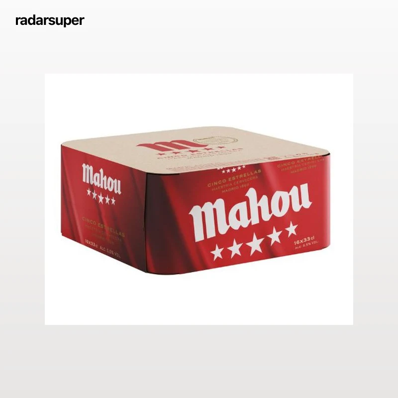 Cerveza Rubia Mahou 5* 33CL P16