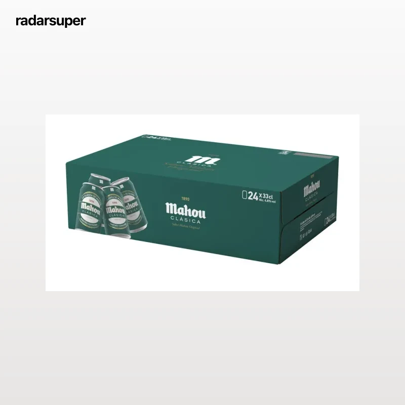 Cerveza rubia Mahou Clásica pack 24 latas 33cl
