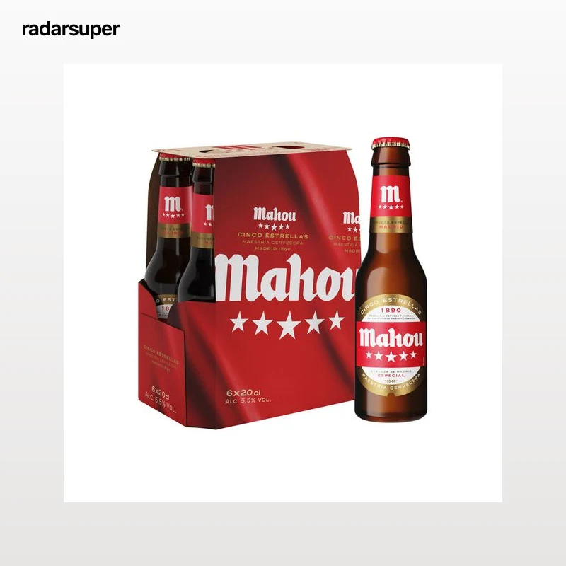 Cerveza rubia mini Mahou 5* 20cl pack 6