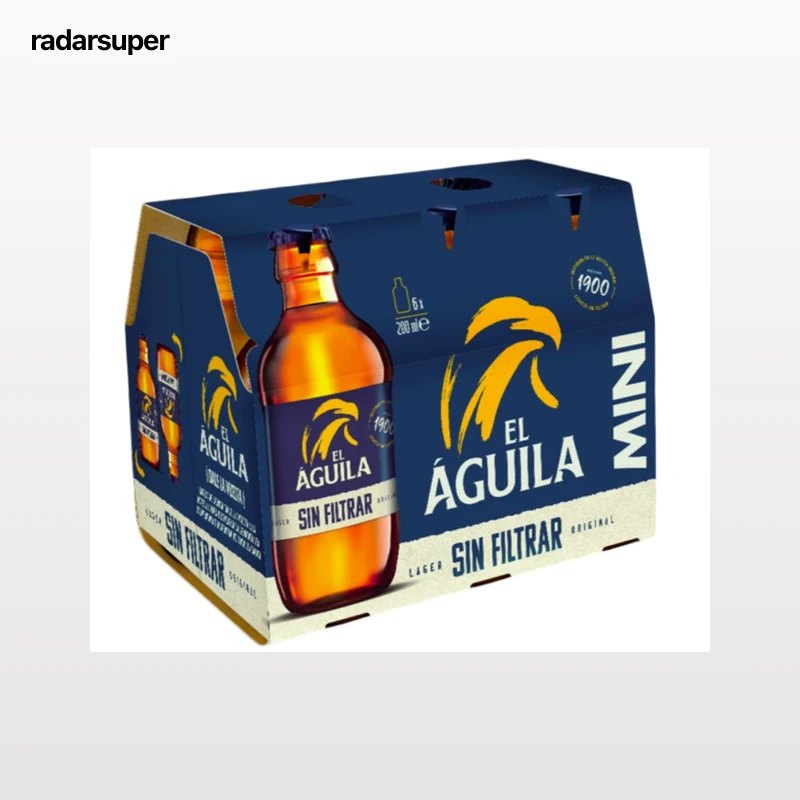 Cerveza rubia sin filtrar El Águila 200 ml P6