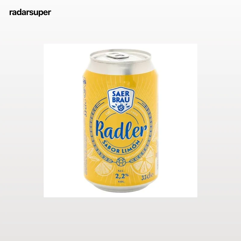 Cerveza Saer Brau radler sabor limón lata 33 cl.
