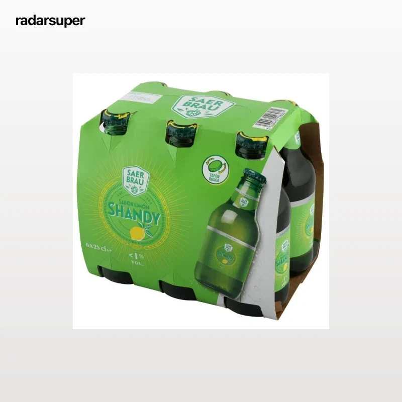 Cerveza Saer Brau shandy sabor limón pack 6 botellas 25 cl.