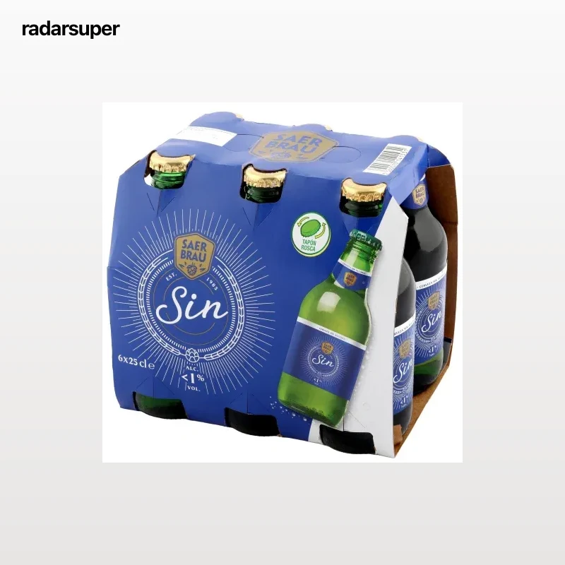 Cerveza Saer Brau sin alcohol pack de 6 botellas de 25 cl.