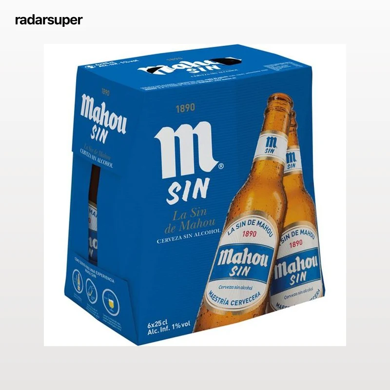 Cerveza sin alcohol Mahou pack 6 botellas 25cl