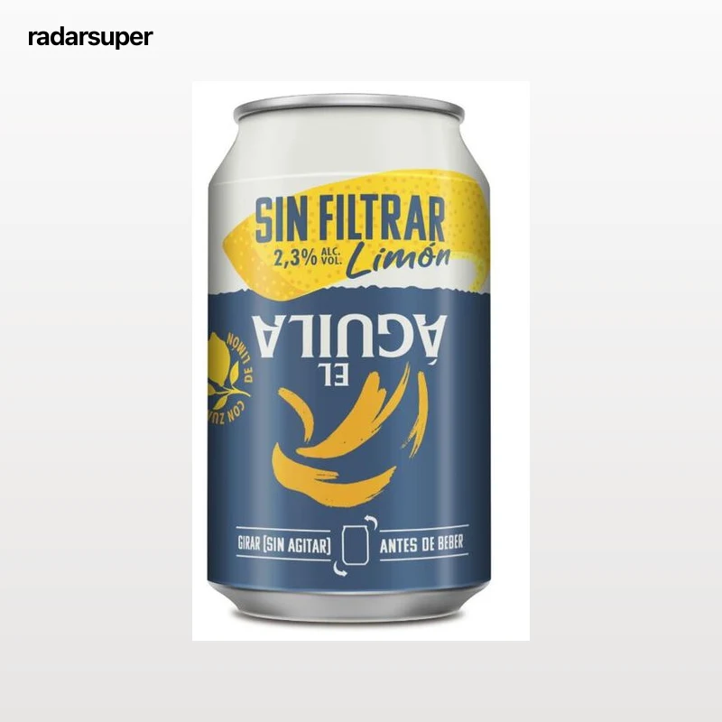 Cerveza sin filtrar con limón en lata Aguila 33cl