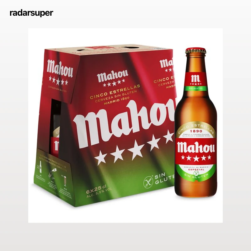 Cerveza sin gluten Mahou pack 6 x 25 cl
