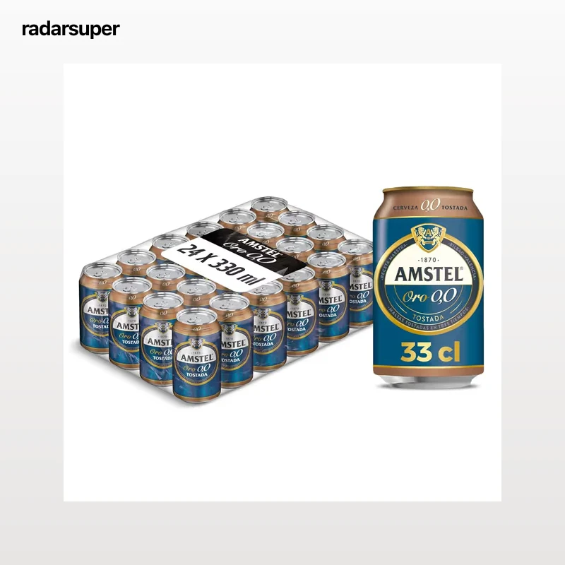 Cerveza tostada 0,0% alcohol Amstel pack 24 x 33 cl