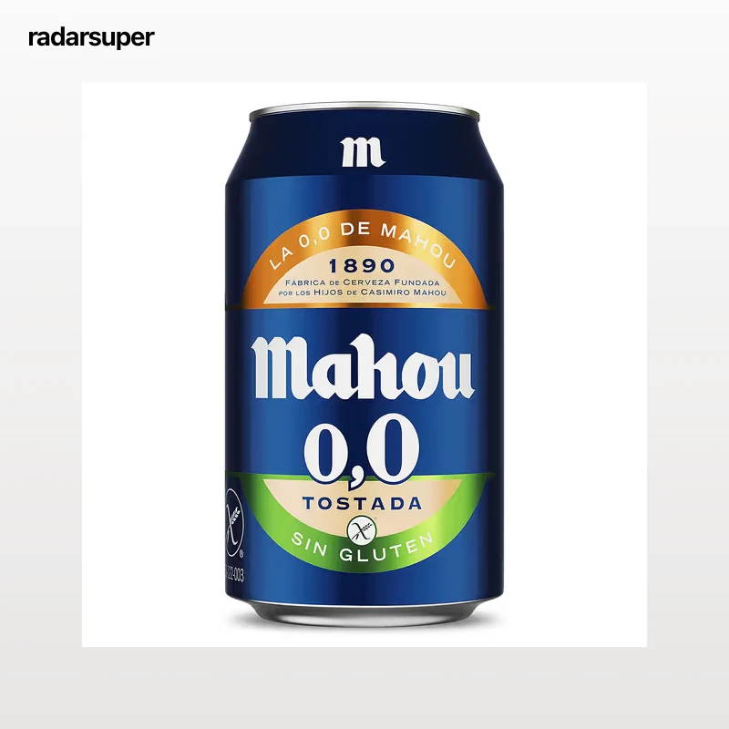 Cerveza tostada 0,0% alcohol sin gluten Mahou 33 cl