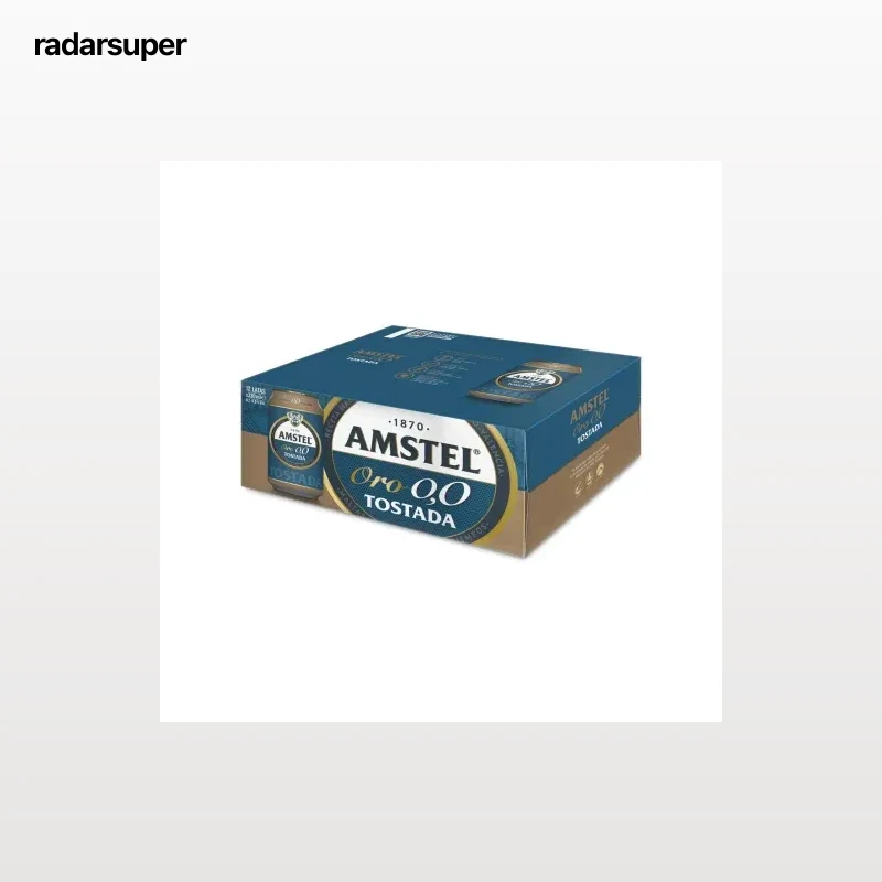 Cerveza tostada Amstel Oro 0,0 alcohol pack 12 latas 33 cl.