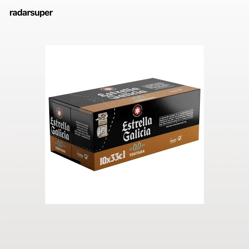 Cerveza tostada Estrella Galicia 0,0 alcohol pack 10 latas de 33 cl.