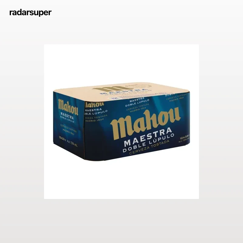 Cerveza tostada Mahou Maestra doble lúpulo pack de 12 latas de 33 cl.
