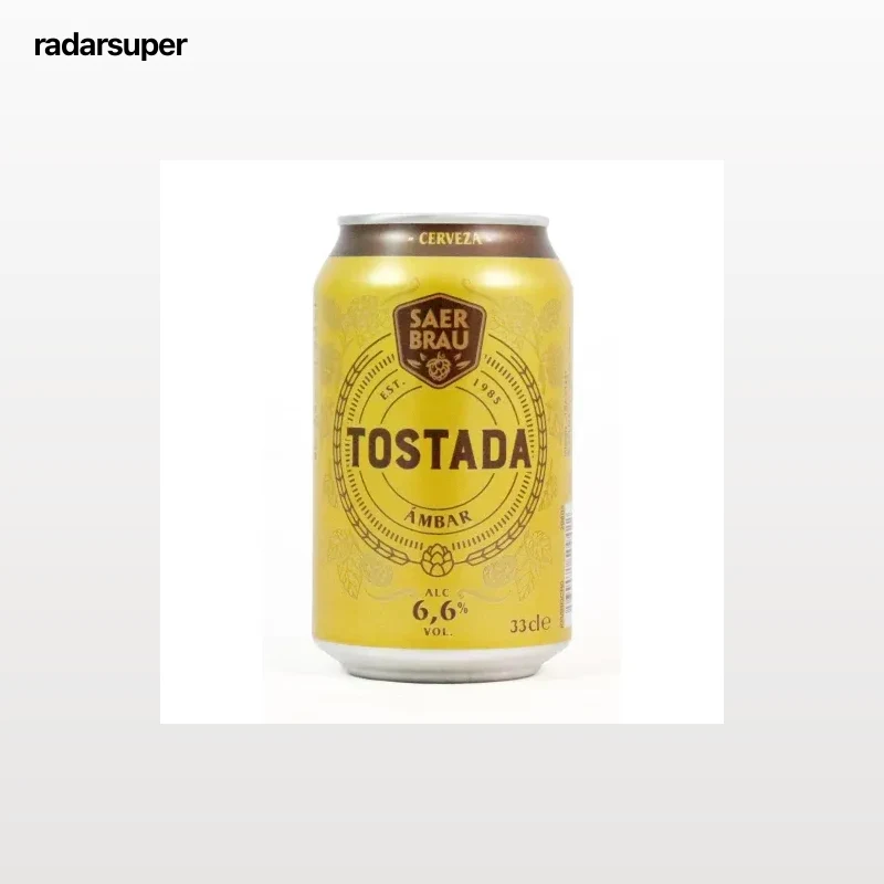 Cerveza tostada Saer Brau lata 33 cl.