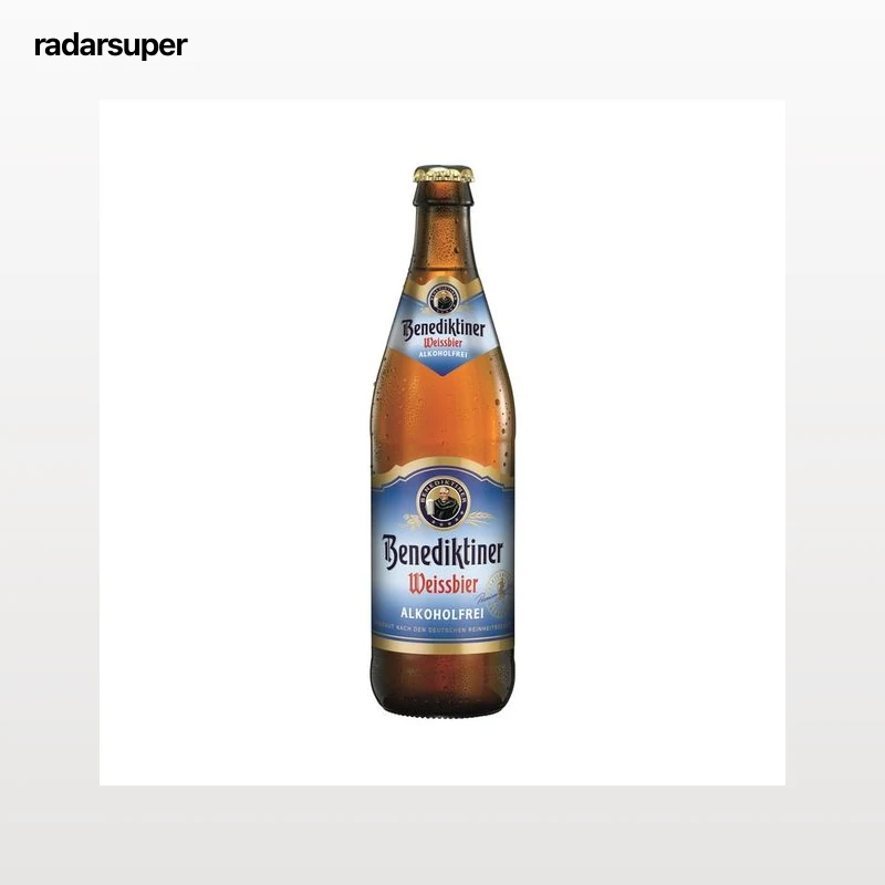 Cerveza de trigo sin alcohol BENEDIKTINER WEISSBIER ALKOHOLFREI botella de 50 centilitros