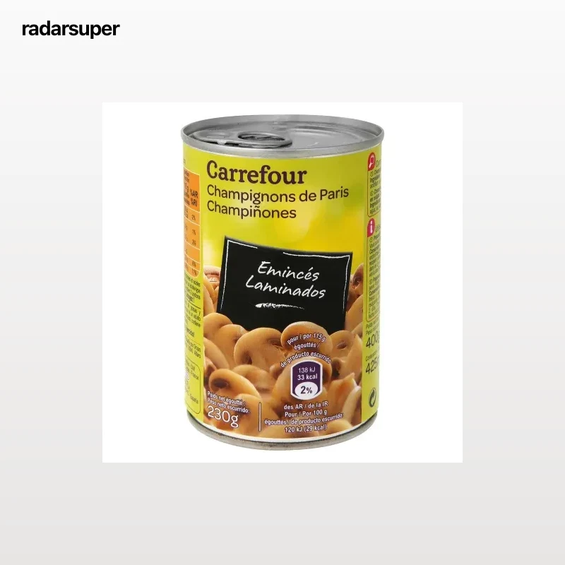 Champiñones laminados Carrefour 230 g.