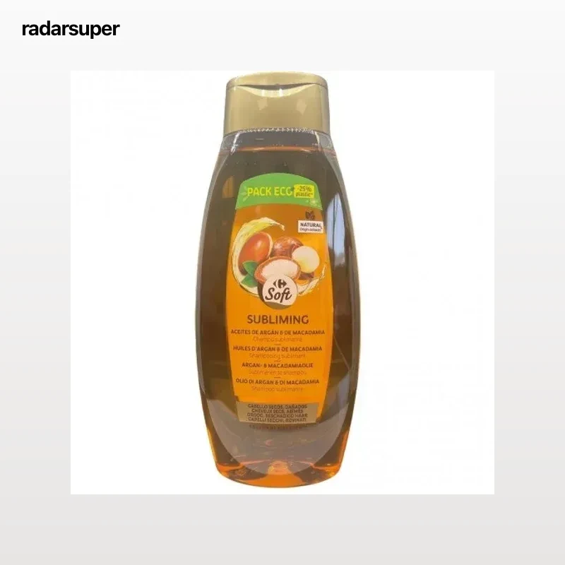 Champú aceite de argán para cabello secos y dañados Carrefour Soft 700 ml.