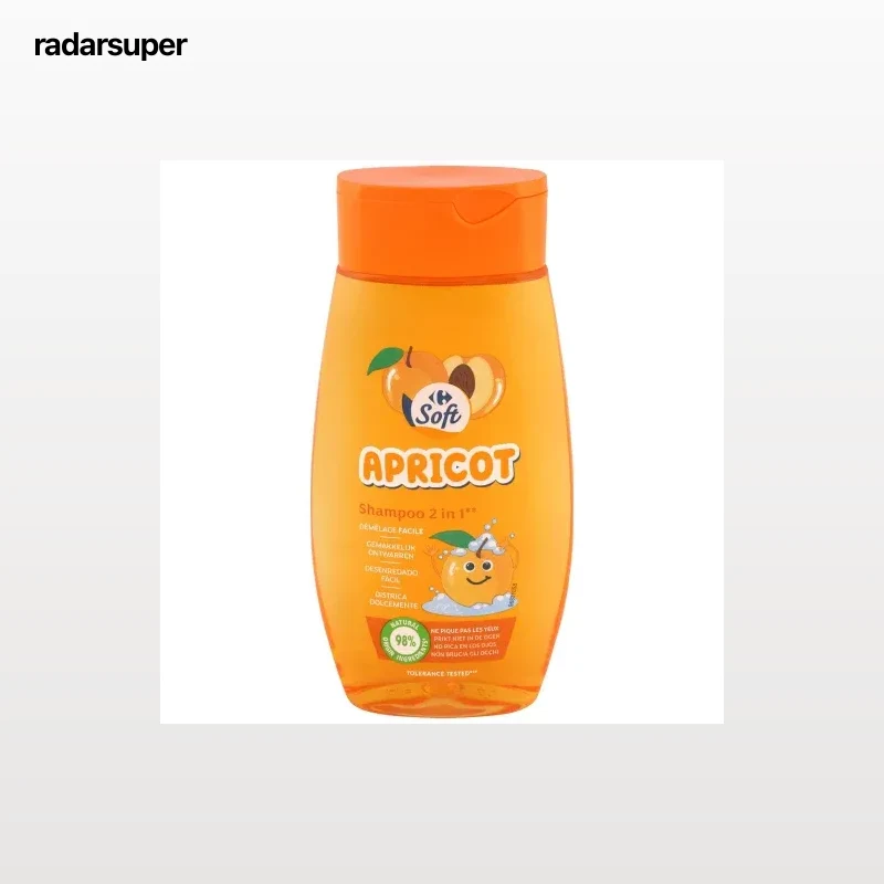Champú albaricoque niños Carrefour Soft 250 ml.