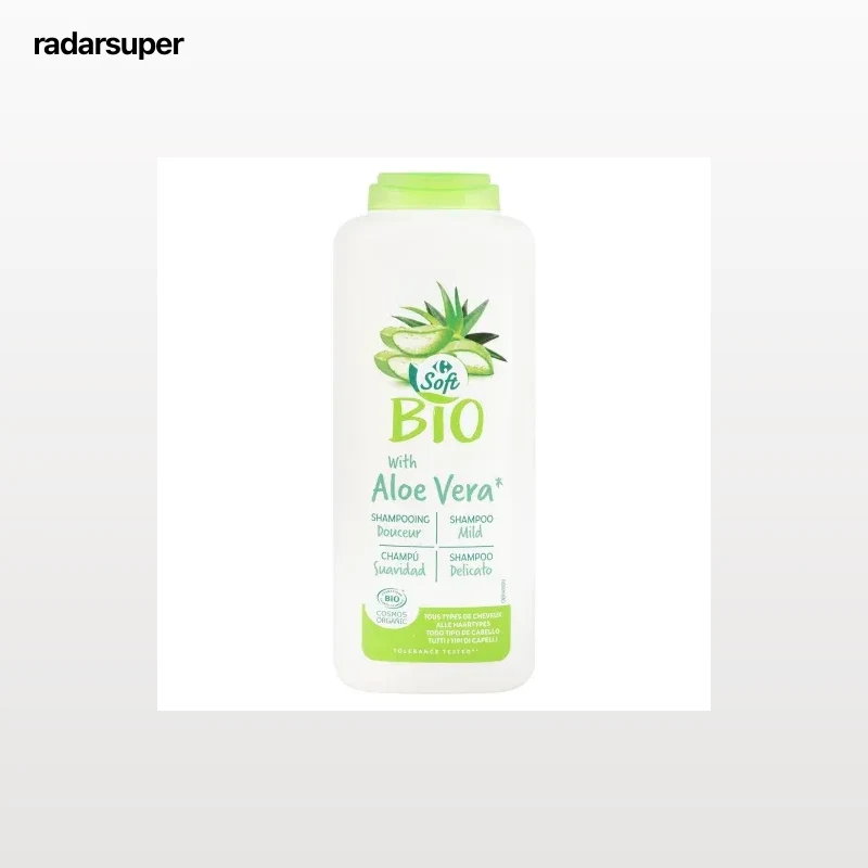 Champú aloe vera ecológico Carrefour Soft Bio 400 ml.