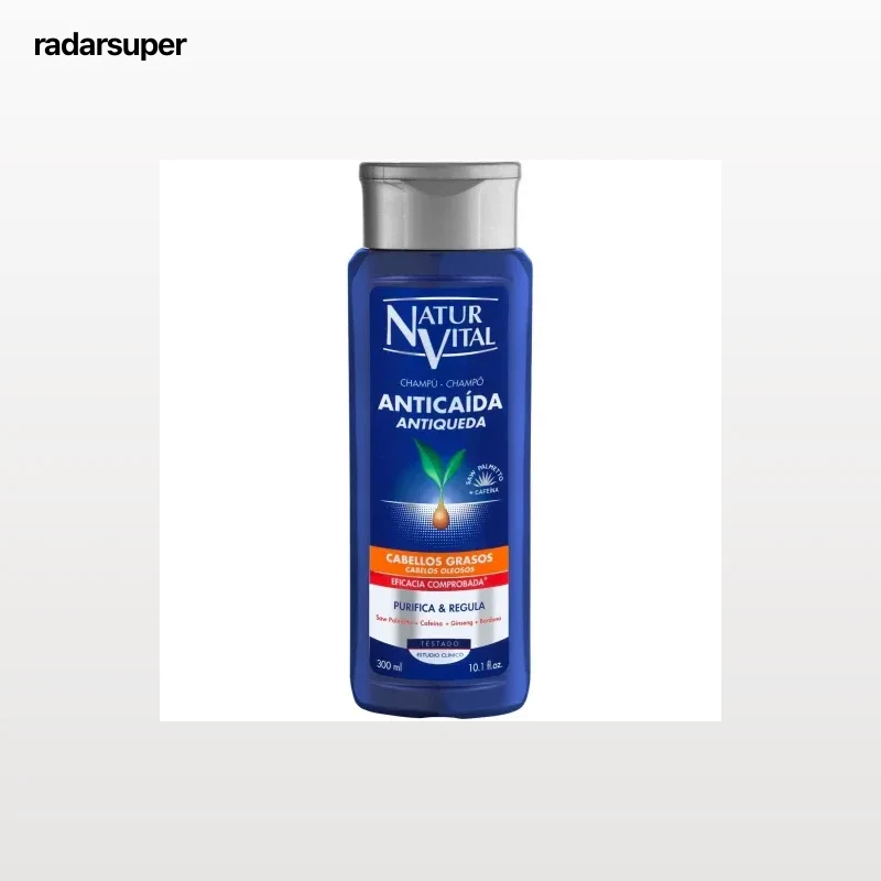 Champú anticaída para cabellos grasos NaturVital 300 ml.