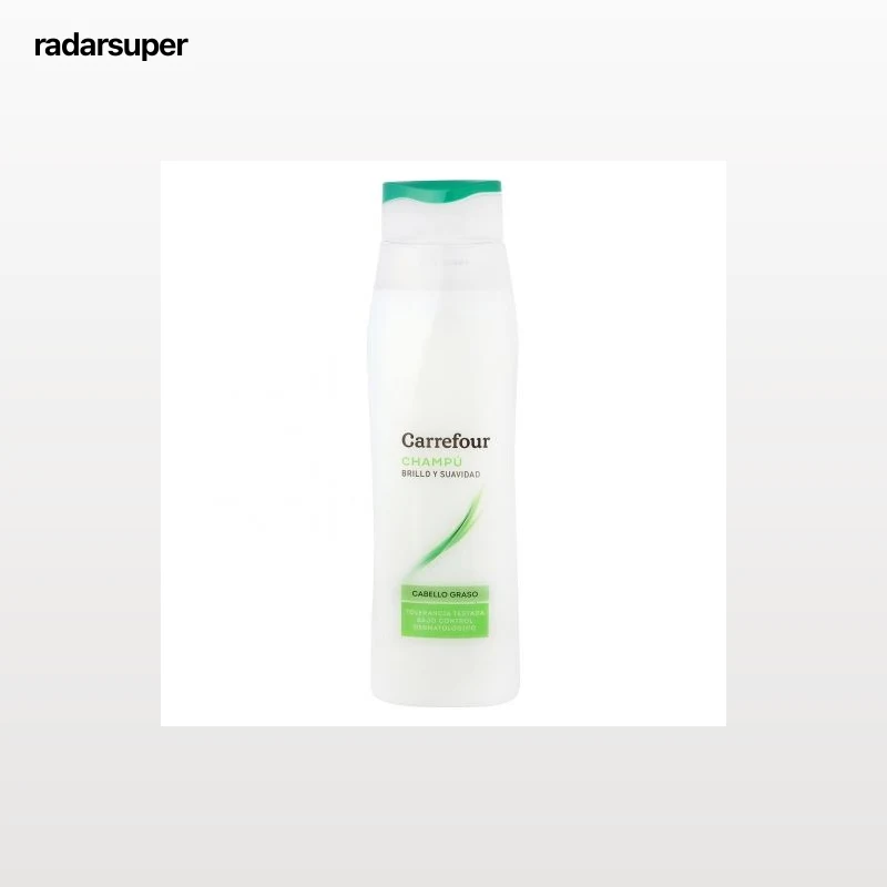 Champú brillo y suavidad para cabello graso Carrefour 750 ml.
