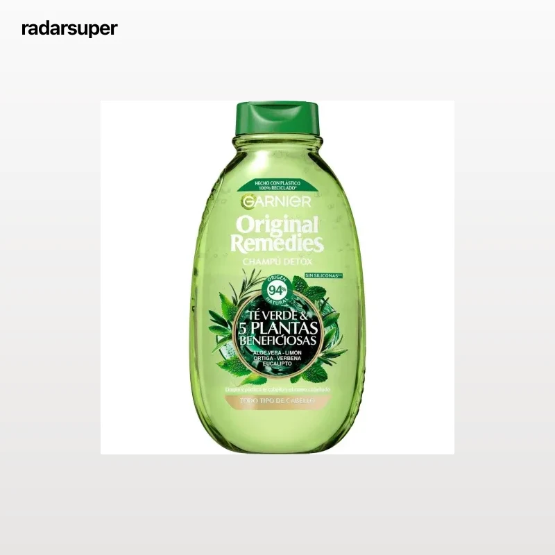 Champú detox té Verde y 5 plantas beneficiosas Original Remedies Garnier 400 ml.