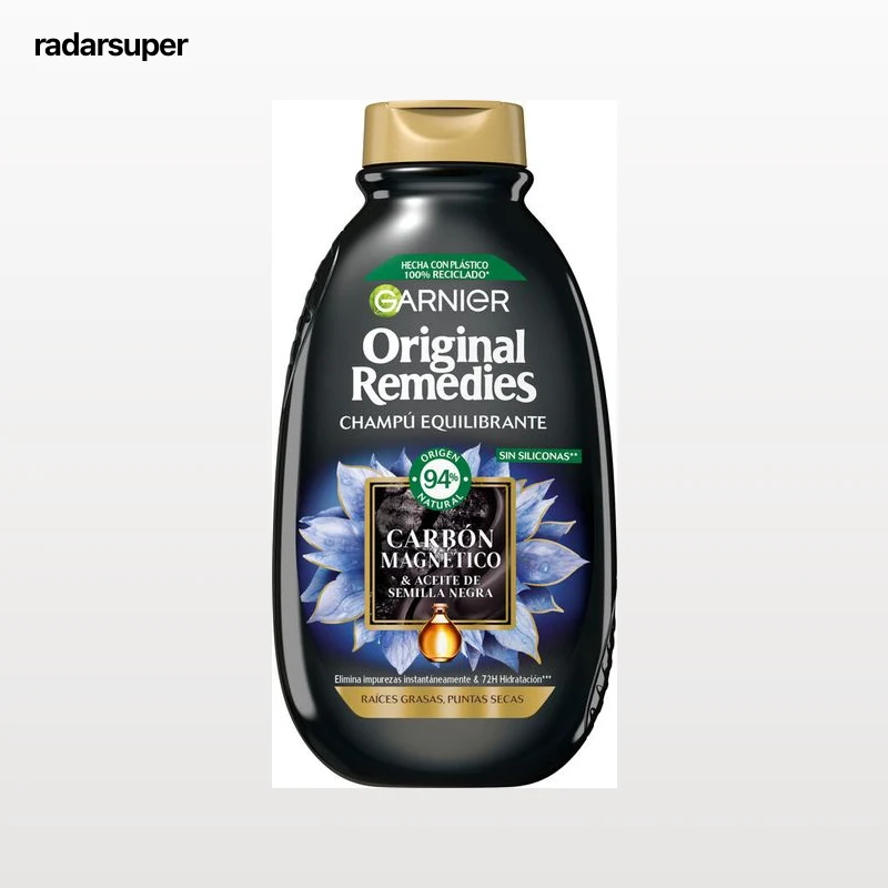 Champú equilibrante Garnier Original Remedies 400ml carbón magnetico y aceite de semilla negra
