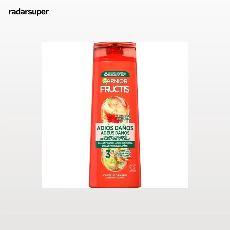Champú fortificante Adiós Daños para cabello dañado Garnier-Fructis 360 ml.