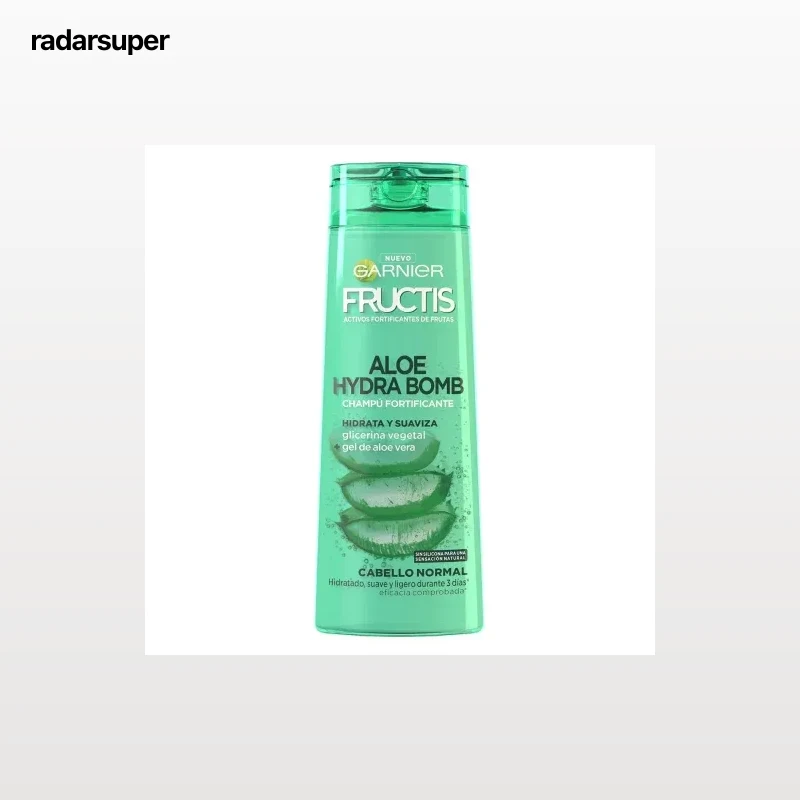 Champú fortificante Aloe Hydra Bomb hidrata y suaviza Garnier-Fructis 360 g.