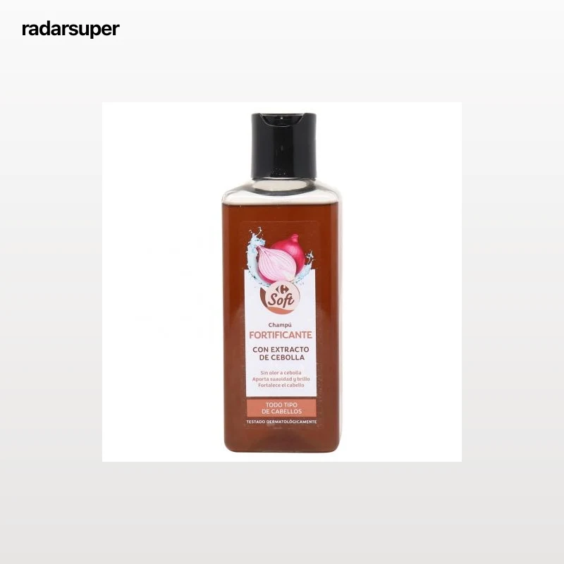 Champú fortificante con extracto de cebolla Carrefour Soft 300 ml.