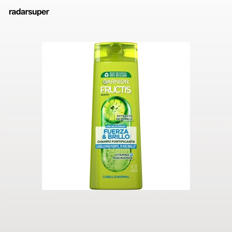 Champú fortificante Fuerza y Brillo para cabello normal Garnier-Fructis 380 ml.