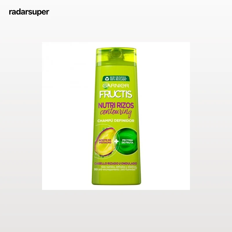 Champú fortificante Nutri Rizos Contouring para cabello rizado u ondulado Garnier-Fructis 360 ml.