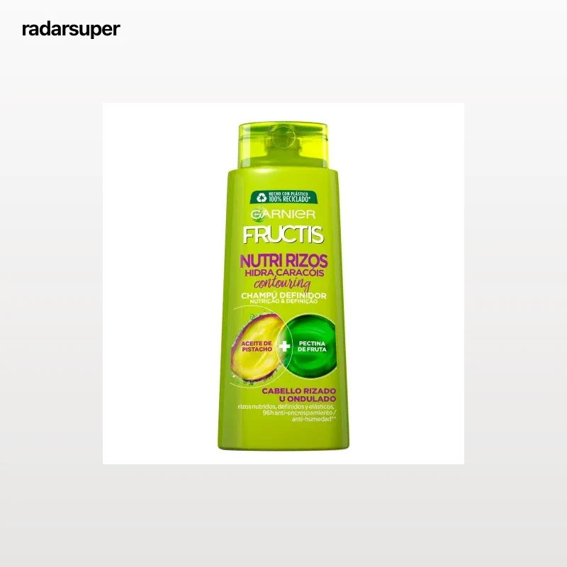 Champú fortificante Nutri Rizos Contouring para cabello rizado u ondulado Garnier-Fructis 690 ml.