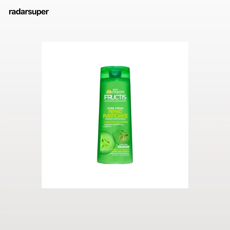 Champú fortificante Pure Fresh Pepino Purificante para cabello graso Garnier-Fructis 360 ml.